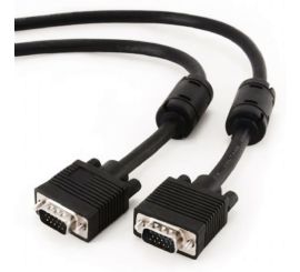 Premium VGA HD15M/HD15M com blindagem dupla com 2 * cabos de ferrite de 10 pés, cor preta
