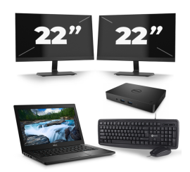 Dell Latitude 3400 - Intel Core i3-8 Geração - 14 polegadas - 8 GB de RAM - 256 GB SSD - Windows 11 + 2x Monitor de 22 polegadas