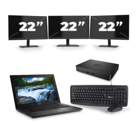 Dell Latitude 3400 - Intel Core i3-8 Geração - 14 polegadas - 8 GB de RAM - 256 GB SSD - Windows 11 + 3x Monitor de 22 polegadas