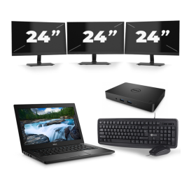 Dell Latitude 3400 - Intel Core i3-8 Geração - 14 polegadas - 8 GB de RAM - 256 GB SSD - Windows 11 + 3x monitor de 24 polegadas