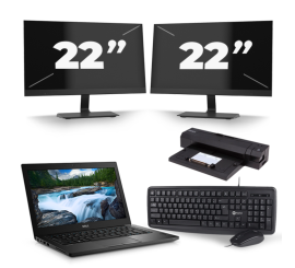Dell Latitude 7390 - Intel Core i7-8 Geração - 13 polegadas - 8GB de RAM - 256 GB SSD - Windows 11 + 2x Monitor de 22 polegadas