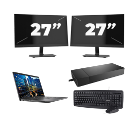Dell Latitude 7410 - Intel Core i5-10e Generatie - 14 inch - 16GB RAM - 256GB SSD - Windows 11 Home + 2x 27 inch Monitor