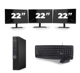 Dell OptiPlex 3070 Micro USFF - Intel Core i3-9ª geração - 8 GB de RAM - SSD de 256 GB - Windows 11 + monitor 3x de 22 polegadas