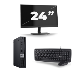 Dell Optiplex 7070 Micro USFF - Intel Core i5-9st Geração - 8 GB de RAM - 256 GB SSD - Windows 11 + 1x Monitor de 24 polegadas