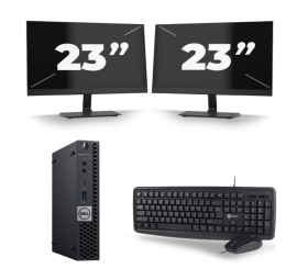 Dell Optiplex 7070 Micro USFF - Intel Core i5-9st Geração - 8 GB de RAM - 256 GB SSD - Windows 11 + 2x 23 polegadas Monitor