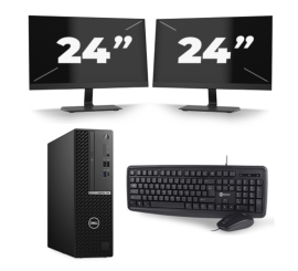 Dell Optiplex 7080 USFF - Intel Core i5-10ª geração - 8GB de RAM - 256 GB SSD - Windows 11 + 2x Monitor de 24 polegadas