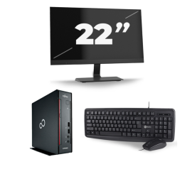 Fujitsu Esprimo Q556/2 USFF - Intel Core i5-7th Generation - 8 GB de RAM - 256 GB SSD - Windows 11 + 1x Monitor de 22 polegadas