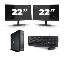 Fujitsu Esprimo Q556/2 USFF - Intel Core i5-7th Generation - 8 GB de RAM - 256 GB SSD - Windows 11 + 2x Monitor de 22 polegadas