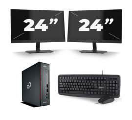 Fujitsu Esprimo Q556/2 USFF - Intel Core i5-7th Generation - 8 GB de RAM - 256 GB SSD - Windows 11 + 2x Monitor de 24 polegadas
