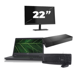 Fujitsu LIFEBOOK E5411 - Intel Core i5 11.ª geração - 14 polegadas - 16GB RAM - 256GB SSD - Windows 11 Home + 1x Monitor de 22 polegadas