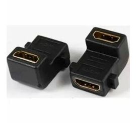 Adaptador HDMI F/F 90° Banhado a ouro com 2* furos de montagem