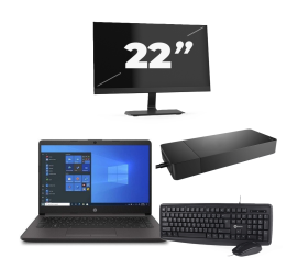 HP 240 G8 - Intel Core i3-10ª geração - 14 polegadas - 8GB de RAM - 256 GB SSD - Windows 11 Home + 1x Monitor de 22 polegadas