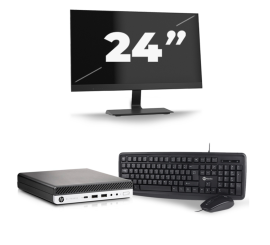 HP ELITEDESK 800 G5 USFF - Intel Core i5-9st Geração - 8 GB de RAM - 256 GB SSD - Windows 11 + 1x Monitor de 24 polegadas