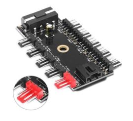 Fan Hub CPU Cooling HUB 10 portas 12V 4 pinos Ventilador PWM Hub Controlador Molex