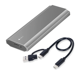 256 GB M.2 SATA SSD + Gabinete de alta velocidade 3,1 USB C (PCIE 10Gbps) - Alumínio