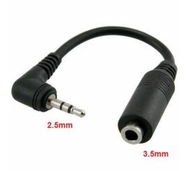 Cabo conversor de tomada estéreo de 2,5 mm a 3,5 mm, 15 cm (M/F)