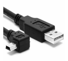 Cabo mini USB para USB 2.0, ângulo de 90°, comprimento 50 cm