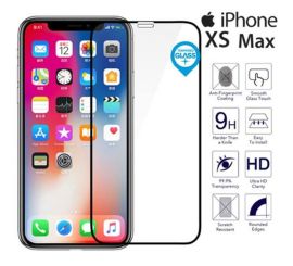 Protetor de tela de vidro temperado 3D para iPhone XS Max 9h-preto
