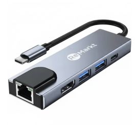 USB-C para HDMI 4K + Ethernet + USB 3.0 (X2) + Adaptador USB-C