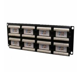 Patch panel Cat.5E de 48 portas com gerenciamento de cabos traseiro