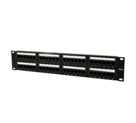 Patch panel Cat.6 de 48 portas com gerenciamento de cabos traseiro