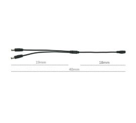 Divisor de fonte de alimentação DC 1 a 2 para câmera CCTV