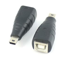 Adaptador USB Mini B macho para USB B fêmea