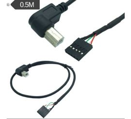 Cabo USB tipo B macho para USB de 9 pinos, 30 cm, preto