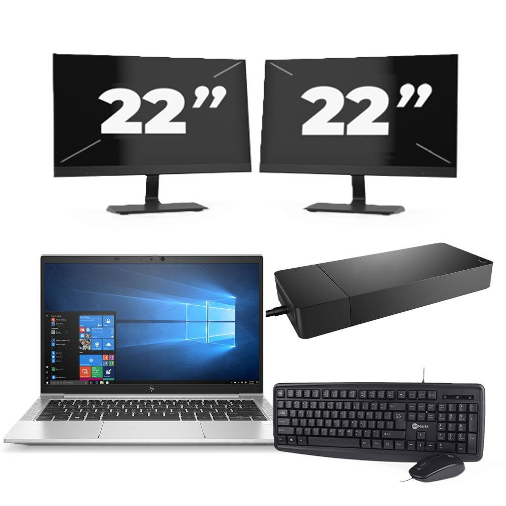 Show details for HP EliteBook 835 G7 - AMD Ryzen 3 Pro 4450U - 13 pulgadas - 8GB RAM - 256GB SSD - Windows 10 Home + 2x 22 pulgadas Monitor https://www.remarkt.pt/media/catalog/product/h/p/hp_elitebook_835_g7_2x22.png