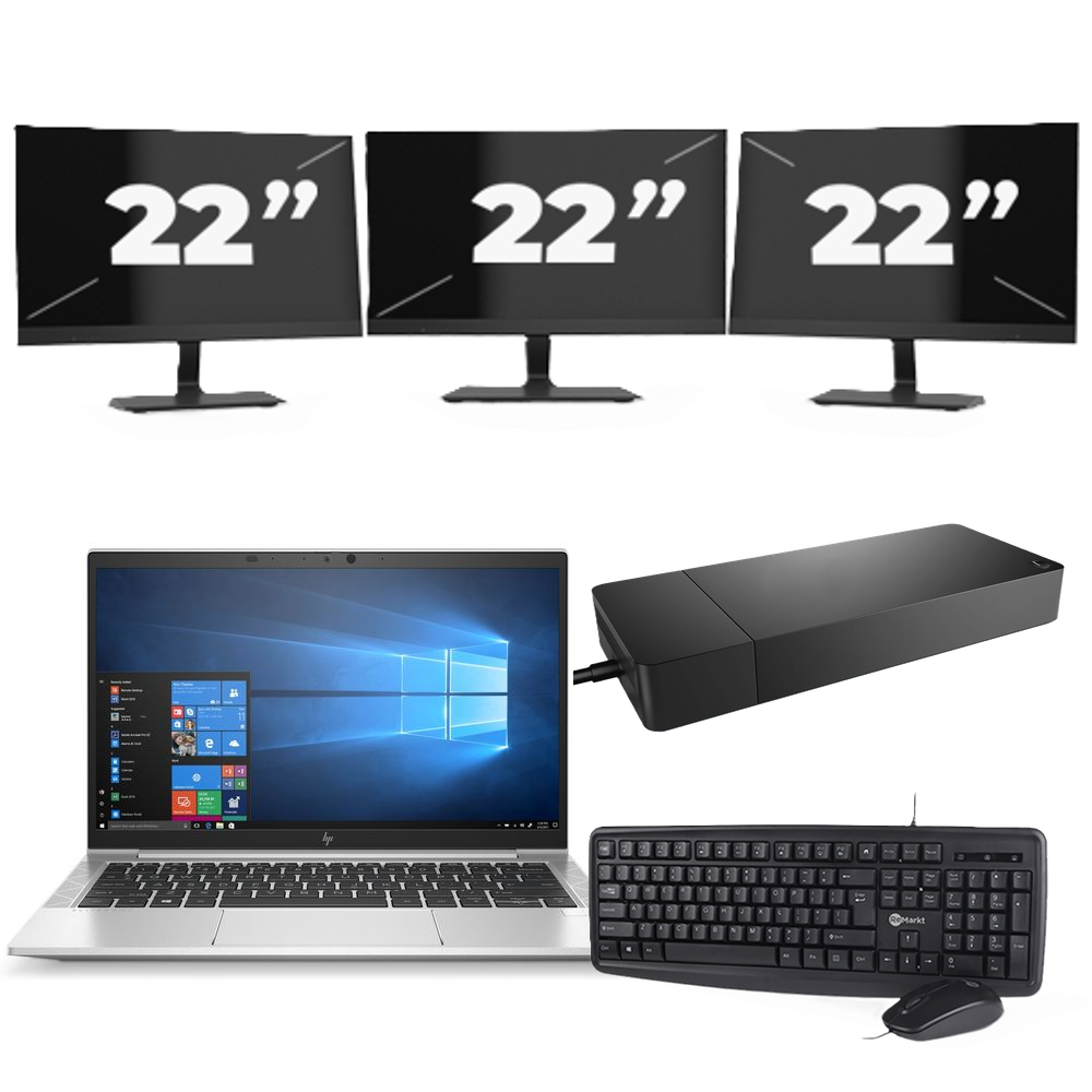 Show details for HP EliteBook 835 G7 - AMD Ryzen 3 Pro 4450U - 13 pulgadas - 8GB RAM - 256GB SSD - Windows 10 Home + 3x 22 pulgadas Monitor https://www.remarkt.pt/media/catalog/product/h/p/hp_elitebook_835_g7_3x22.png